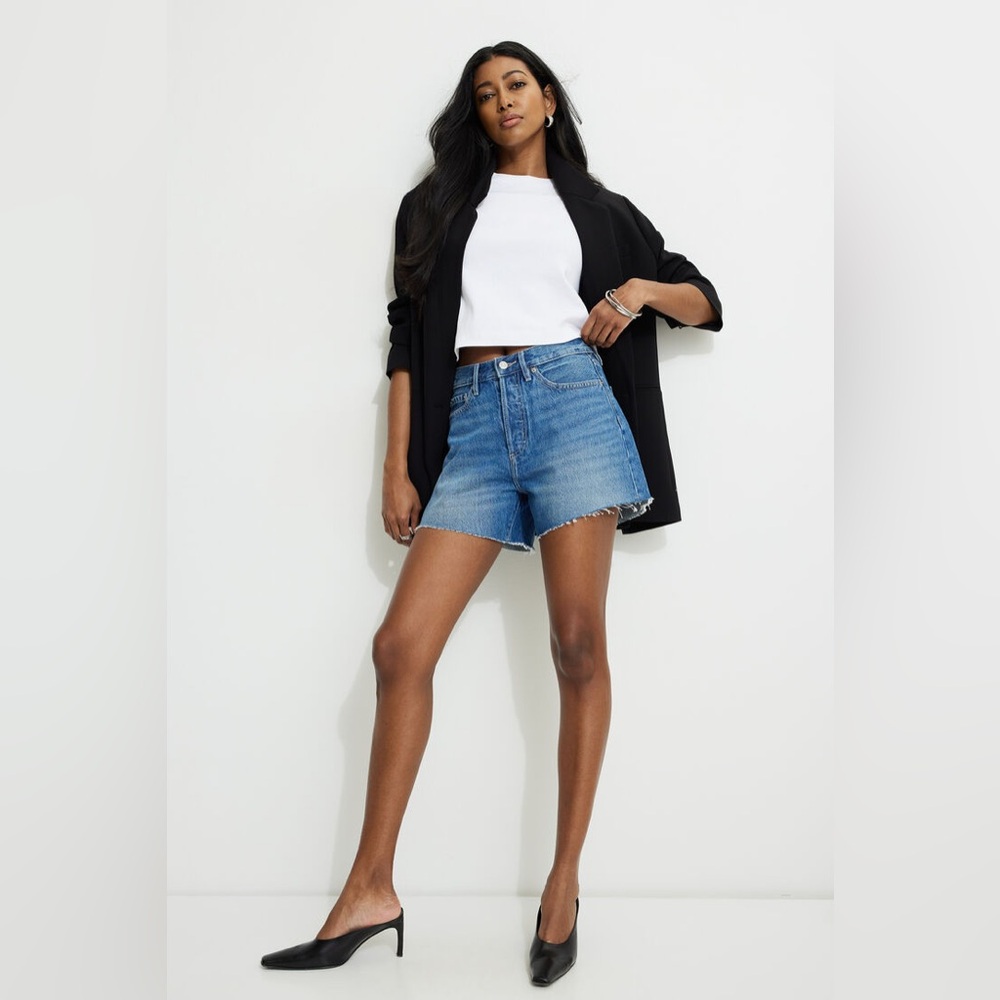 Dynamite Miles Mid Rise Relaxed Denim Shorts